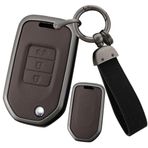 ontto Katlanır araba anahtarı kılıfı Honda Civic HRV HR-V CRV XRV CR-V Crider Odyssey Pilot Fit Accord uzaktan kumanda çinko alaşım deri koruyucu kılıf anahtar kılıfı aksesuar 3 tuş-B kahverengi