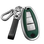 ontto Metal anahtar kılıfı kapak araba anahtarı kılıfı kılıf Suzuki Swift Vitara Grand Vitara II SX4 Baleno Kizashi Jimny Ignis için uygun koruyucu kılıf anahtar kılıfı 3/4 tuşlu aksesuar gümüş yeşil