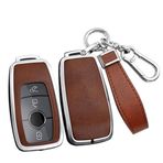 ontto Metal anahtar kılıfı kapak araba anahtarı kılıfı Mercedes A C E S G sınıfı GLC CLE CLA GLB GLS W177 W205 W213 W222 X167 AMG için uygun koruyucu kılıf anahtar kılıfı 3/4 tuşlu aksesuar gümüş