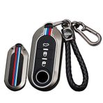 ontto Metal Araba Anahtarı Kılıfı Anahtar Kılıfı FIAT Ducato 500 500L Panda Grande Punto Lancia Musa Bravo için Uygun Koruyucu Kılıf Anahtarlık Anahtar Kılıf Kapak Aksesuar 3 Tuşlu A Siyah