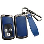 ontto Metal araba anahtarı kılıfı, anahtarlıklı anahtar kılıfı, Honda CRV Fit Shuttle Fried Freed Spike StepWGN RG1 Spada CRZ anahtar kılıfı, uzaktan kumanda, kapak, aksesuar, siyah, mavi
