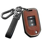 ontto Metal araba anahtarı kılıfı, anahtarlıklı anahtar kılıfı, Honda Fit XRV Vezel City Jazz Civic HRV Crider CRV Accord anahtar kılıfı uzaktan kumanda kapağı aksesuar siyah kahverengi