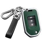 ontto Metal araba anahtarı kılıfı, anahtarlıklı anahtar kılıfı, Honda Fit XRV Vezel City Jazz Civic HRV Crider CRV Accord anahtar kılıfı, uzaktan kumanda, kapak, aksesuar, gümüş, yeşil