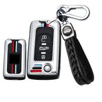 ontto Metal araba anahtarı kılıfı katlanır anahtar kılıfı Peugeot 107 206 207 3008 Partner için uygun koruyucu kılıf Citroen Berlingo C1 C2 C3 Nemo anahtarlık anahtar kılıfı 3 tuşlu gümüş