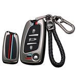 ontto Metal Araba Anahtarı Kılıfı Katlanır Anahtar Kılıfı Peugeot 107 207 306 407 308 Citroen C1 C2 C3 C5 DS3 DS4 DS5 DS6 Koruyucu Kılıf Anahtarlık Anahtar Kılıfı Kapak 3 Tuş-B Siyah
