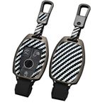 ontto Metal Araba Anahtarlık Kapağı Mercedes Benz A B R G Sınıfı GLK GLA GLC GLR W204 W210 W176 W202 W463 Akıllı Anahtar durumda Anahtarlık PVC Anahtar Kabuk Tutucu keychian Aksesuarları 2/3 Düğme
