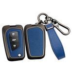 ontto Metal Araba Anahtarlık Kapağı Toyota Auris Corolla Avensis Verso Yaris Aygo Scion TC IM Camry RAV4 2/3/4 Düğmeler için Fit Flip Deri Anahtar Kılıfı Kabuk Anahtarlık Anahtarlık Aksesuarları