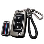 ontto Metal Araba Anahtarlık Kapağı VW Bora Beetle Tiguan Passat B5 B6 MK5 6 Jetta Eos SEAT Sagitar Golf 6 Flip Anahtar kılıfı Anahtarlık Anahtar Kabuk Tutucu Çanta Anahtarlık Koruyucu Aksesuarlar