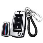ontto Metal Araba anahtarlık kapağı VW Bora Beetle Tiguan Passat B5 B6 MK5 6 Jetta Eos SEAT Sagitar Golf 6 Flip anahtar kılıfı anahtarlık Anahtar Kabuk Tutucu çanta anahtarlık koruyucu Aksesuarları