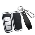 ontto Metal Araba Anahtarlık Kapağı VW CC Passat B6 B7 Passat 3C CC Maogotan R36 B5 B7L anahtarsız giriş 3 düğme Akıllı Deri Anahtar kılıfı Kabuk anahtarlık anahtarlık anahtarlık aksesuarları