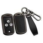 ontto Metal araba anahtarlık kapak Fit Honda Civic Fit Accord CRV HRV Jazz Odyssey Acura TL TSX ZDX RSX CRZ 2 3 düğme Flip deri anahtar kılıfı kabuk anahtarlık anahtarlık aksesuarları siyah
