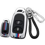 ontto Metal araba anahtarlık kapak Fit Hyundai Elantra Sonata Veloster Santa Fe Kia Optima Sorento Forte 2006-2011 anahtar durumda anahtarlık silikon anahtar kabuk tutucu anahtarlık aksesuarları 2