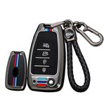ontto Metal araba anahtarlık kapak Fit Hyundai I30 Accent Tucson Ix35 Solaris Elantra Kona Santa Fe Celesta Sonata Flip anahtar kılıfı anahtarlık silikon anahtar kabuk tutucu anahtarlık aksesuarları 4