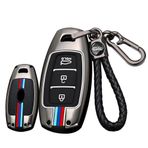 ontto Metal araba anahtarlık kapak Fit Hyundai I30 Ix35 Kona Elantra Solaris Azera Accent Palisade Santa Fe uzaktan anahtar kılıfı anahtarlık silikon anahtar kabuk tutucu çanta anahtarlık aksesuarları