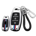 ontto Metal araba anahtarlık kapak Fit Hyundai I30 Ix35 Kona Elantra Solaris Azera Accent Palisade Santa Fe Uzaktan anahtar kutusu anahtarlık Silikon Anahtar Kabuk Tutucu çanta anahtarlık Aksesuarları