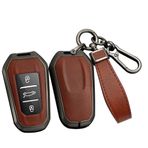 ontto Metal araba anahtarlık kapak Fit Peugeot 308 408 508 2008 3008 4008 5008 Citroen C4 C4L C6 C3-XR Picasso DS3 DS4 DS5 deri anahtarlık anahtarlık aksesuarları siyah-kahverengi
