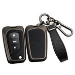 ontto Metal araba anahtarlık kapak Fit Toyota Auris Corolla Avensis Verso Yaris Aygo Scion TC IM Camry RAV4 2/3/4 düğme çevirme deri anahtar kılıfı kabuk anahtarlık anahtarlık anahtarlık aksesuarları