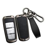 ontto Metal araba anahtarlık kapak Fit VW CC Passat B6 B7 Passat 3C CC Maogotan R36 B5 B7L anahtarsız giriş 3 düğme akıllı deri anahtar kılıfı kabuk anahtarlık anahtarlık anahtarlık aksesuarları siyah