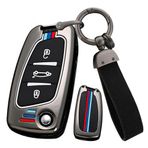 ontto Metal araba anahtarlık kapak kılıf Fit Citroen C1 C2 C3 C4 C5 XSARA PICA Peugeot 306 407 807 DS3 DS4 DS5 DS6 anahtarlık çevirme anahtar kabuk tutucu çanta anahtarlık koruyucu aksesuarları siyah