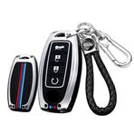 ontto Metal Araba anahtarlık kapak kılıf Nissan Juke Sylphy X-Trail 370Z GTR Patrol CIMA 4 Düğmeler anahtarlık Uzaktan Anahtar Kabuk Tutucu çanta anahtarlık Koruyucu Aksesuarları Gümüş B