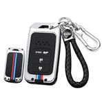 ontto Metal Araba anahtarlık kapak kılıfı Honda Civic City Vezel Accord HR-V CRV Polit Jazz Jade Crider Odyssey anahtarlık Silikon Anahtar Kabuk Tutucu çanta anahtarlık Aksesuarları 3 düğme Gümüş D