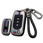 ontto Metal Araba Anahtarlık Kapak kılıfı Honda Civic CR-V HR-V Anlaşması Jade Crider Odyssey 2015-2018 Anahtarlık Flip Anahtar Kabuk Tutucu Çanta Anahtarlık Aksesuarları 3 Düğme Siyah