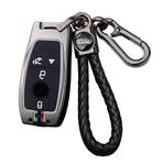 ontto Metal Araba Anahtarlık Kapak kılıfı Mercedes Benz A C E S G Sınıfı GLC CLE CLA W177 W205 W213 W222 X167 AMG Anahtarlık Silikon Anahtar Kabuk Tutucu Çanta Anahtarlık Aksesuarları 4 Düğme Siyah
