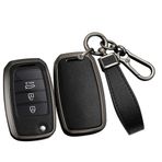 ontto Metal Flip araba anahtarlık kapak Fit Kia Rio 3 K2 Ceed Cerato K3 Sportage 4 Picanto K5 Optima Sorento Forte Stinger deri anahtar kılıfı kabuk anahtarlık anahtarlık aksesuarları siyah