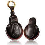ontto MINI Cooper F54 Clubman F55 F56 F57 F60 Countryman için Araba Anahtarlık Kapağı Fit 3 Düğmeler deri Anahtarlık anahtar kabuk Anahtarsız Koruyucu Aksesuarlar Siyah