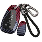ontto PC Karbon Fiber Araba Anahtarı Kılıfı Anahtar Kılıfı Anahtar Kılıfı Chevrolet Cruze Malibu Camaro Volt Bolt Equinox Traverse Anahtarlık 3/4/5 Tuşlar Aksesuar-B Siyah Kırmızı