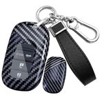ontto PC Karbon Fiber Araba Anahtarı Kılıfı Anahtar Kılıfı Anahtar Kılıfı Honda Accord HRV CRV Freed Jazz City Odyssey Fit Civic Vezel Pilot 2023 2024 Anahtarlık Aksesuar-A Siyah Beyaz