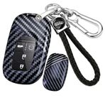 ontto PC Karbon Fiber Araba Anahtarı Kılıfı Anahtar Kılıfı Anahtar Kılıfı Honda Accord HRV CRV Freed Jazz City Odyssey Fit Civic Vezel Pilot 2023 2024 Anahtarlık Aksesuar-B Siyah Beyaz