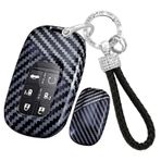 ontto PC Karbon Fiber Araba Anahtarı Kılıfı Anahtar Kılıfı Anahtar Kılıfı Honda Accord HRV CRV Freed Jazz City Odyssey Fit Civic Vezel Pilot 2023 2024 Anahtarlık Aksesuar-C Siyah Beyaz