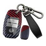 ontto PC karbon fiber araba anahtarı kılıfı anahtar kılıfı anahtar kılıfı KIA Sportage Cerato Optima K2 K3 K4 K5 Rio Soul Sorento Sedona Forte NIRO anahtarlık aksesuar-A siyah kırmızı