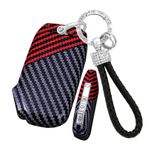 ontto PC Karbon Fiber Araba Anahtarı Kılıfı Anahtar Kılıfı Anahtar Kılıfı Kılıf Kia Sportage Sorento Soul Telluride Cerato K5 K5 K8 Ceed Soul Anahtarlık 3/4 Tuşlu Aksesuar C Siyah Kırmızı