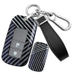 ontto PC Karbon Fiber Araba Anahtarı Kılıfı Anahtar Kılıfı Anahtar Kılıfı Toyota RAV4 Avalon Camry Corolla Prius V C Yaris Auris 2012-2015 ile Uyumlu Anahtarlık 2/3/4 Tuşlu Aksesuar-A Siyah Beyaz