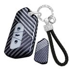 ontto PC Karbon Fiber Araba Anahtarı Kılıfı Anahtar Kılıfı Anahtar Kılıfı VW Golf 8 GTI MK8 ID.6 ID.5 Cupra Formentor Seat Leon Ateca Tarraco Anahtarlık Aksesuarı 3 Tuş C Siyah Beyaz