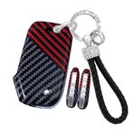 ontto PC Karbon Fiber Araba Anahtarı Kılıfı Anahtar Kılıfı Katlanır Anahtar Kılıfı Kia Stinger Sportage Forte NIRO Seltos Sorento Soul K5 K3 Anahtarlık Aksesuar 3/4 Tuş C Siyah Kırmızı