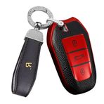 ontto Peugeot 208 3008 5008 Citroen Anahtarlık C1 C2 C3 C4 Grand Picasso Cactus Anahtar Kılıfı Akıllı Anahtar Kabuk Tutucu Çanta Anahtarlık Koruyucu Aksesuarlar Kırmızı