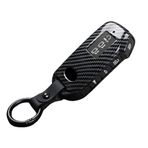 Ontto plastik araba anahtarlık kapak fit KIA Seltos Sportage R Stinger Sorento Cerato K5 2020 2021 anahtar durumda anahtarlık aksesuarları 7 düğmeler uzaktan anahtarlık anahtarlık karbon siyah B
