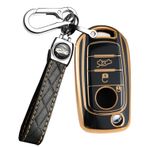 ontto TPU Akıllı Araba Anahtarı kılıf Kapak Fit Fiat 500X Toro Tipo Egea Cronos 2016 2017 Anahtar durumda Anahtarlık Anahtar Kabuk Anahtar Tutucu Aksesuarları Koruyucu 3 Düğme Siyah