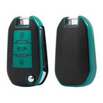 ontto TPU anahtar kılıfı Cover Peugeot 208 3008 308 508 408 2008 307 4008 Citroen C4 C3 C6 Cactus C8 için araba anahtarı kılıfı anahtarlık koruyucu kılıf anahtar kılıfı 3 tuşlu deri yeşil B
