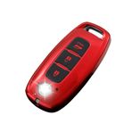 ontto TPU araba anahtarı kılıf kapak Fit Nissan Ariya Qashqai ePower Xtrail ePower Juke Teana 2023 2024 3 düğmeler anahtar kutusu kabuk çanta aksesuarları koruyucu, C-Kırmızı, 3 buttons