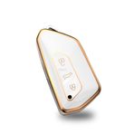 ontto TPU Araba anahtarı kılıf kapak Fit VW Golf 8 GTI MK8 ID.6 ID.5 Cupra Formentor Seat Leon Ateca Tarraco 3 Düğmeler Anahtar çantası Kabuk kutusu Aksesuarları Koruyucu, A-Bej, 3 buttons