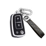 ontto TPU Araba anahtarı kılıfı Nissan Qashqai J11 X-Trail Juke Micra Murano Tiida Maxima Altima Pulsar Flip Anahtar kılıfı 2 düğmeli anahtar çantası Kabuk anahtarlık Akıllı Anahtar Tutucu anahtarlık Aksesuarları Siyah