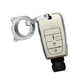 ontto TPU Araba Anahtarlık Kapağı Fiat Viaggio Ottimo 500 Panda Punto Bravo Ducato Stilo Tipo Anahtar kılıfı Akıllı Anahtar Kabuk Tutucu Çanta Anahtarlık Koruyucu Aksesuarlar Beyaz A