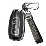 ontto TPU Araba Anahtarlık Kapağı Fit Hyundai i30 Azera ix35 Elantra Accent Santa Fe IG Grandeur Anahtar kılıfı 3 Düğmeli Akıllı Anahtar Kabuk Tutucu Çanta Anahtarlık Anahtarlık Dekoratif Aksesuarlar