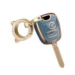 ontto TPU Araba Anahtarlık Kapağı Fit Peugeot 106 107 206 207 306 307 406 407 Citroen C1 C4 C2 C3 Berlingo Anahtarlık Anahtarlık Tutucu Çanta Anahtarlık Koruyucu Aksesuarlar 2 Düğme Gri A