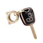 ontto TPU Araba Anahtarlık Kapağı Fit Peugeot 106 107 206 207 306 307 406 407 Citroen C1 C4 C2 C3 Berlingo Anahtarlık Anahtarlık Tutucu Çanta Anahtarlık Koruyucu Aksesuarları 2 Düğmeler Siyah A