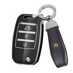 ontto TPU Araba Anahtarlık Kapağı Kia Rio QL Sportage Ceed Cerato Sorento K2 K3 K4 K5 Picanto Anahtar kılıfı 3 Düğmeli Akıllı Anahtar Kabuk Tutucu Çanta Anahtarlık Anahtarlık Dekoratif Aksesuarlar
